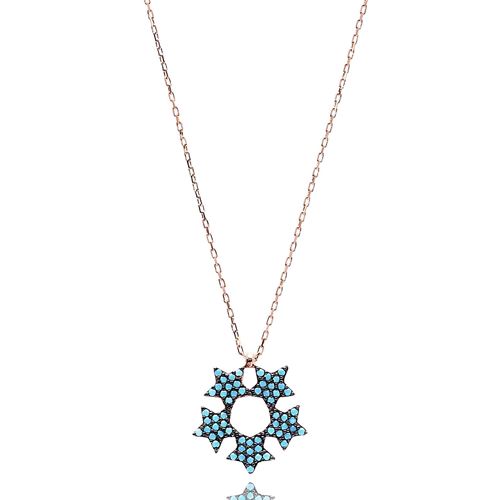 Nano Turquoise Five Stars Turkish Wholesale Silver Pendant